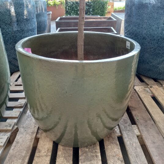 GLAZUUR HOGE RONDE POT COPPER BLUE