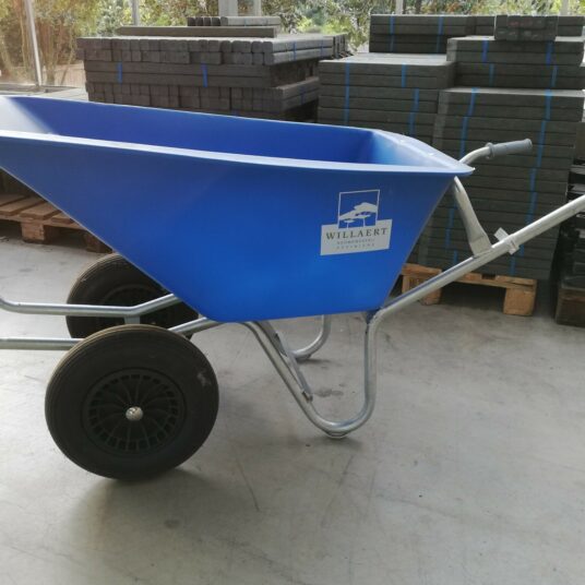 KRUIWAGEN PE BLAUW 160 L 2 WIEL